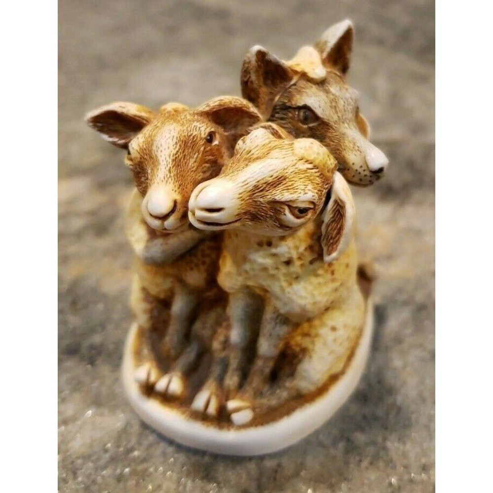 Harmony Kingdom 'Mutton Chops' Sheep & Wolf Box Figurine, RW98MC, Vintage 1997